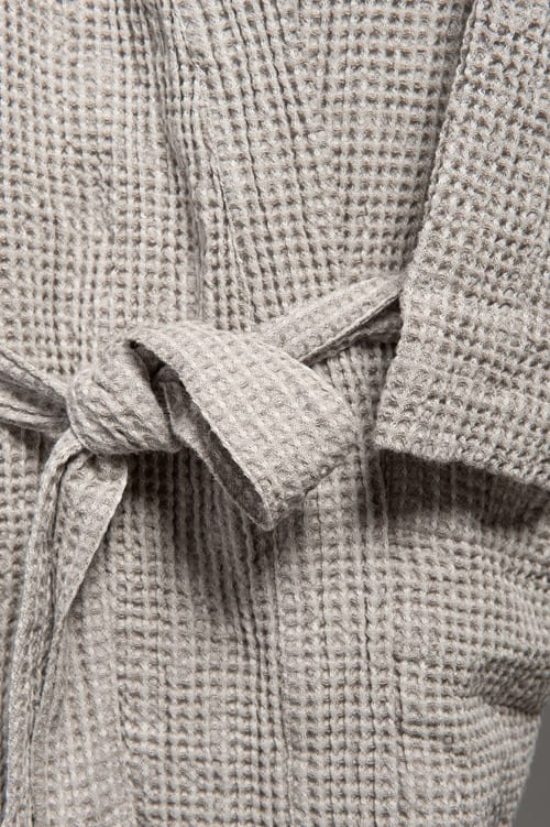 Linen Waffle Bathrobe for Men