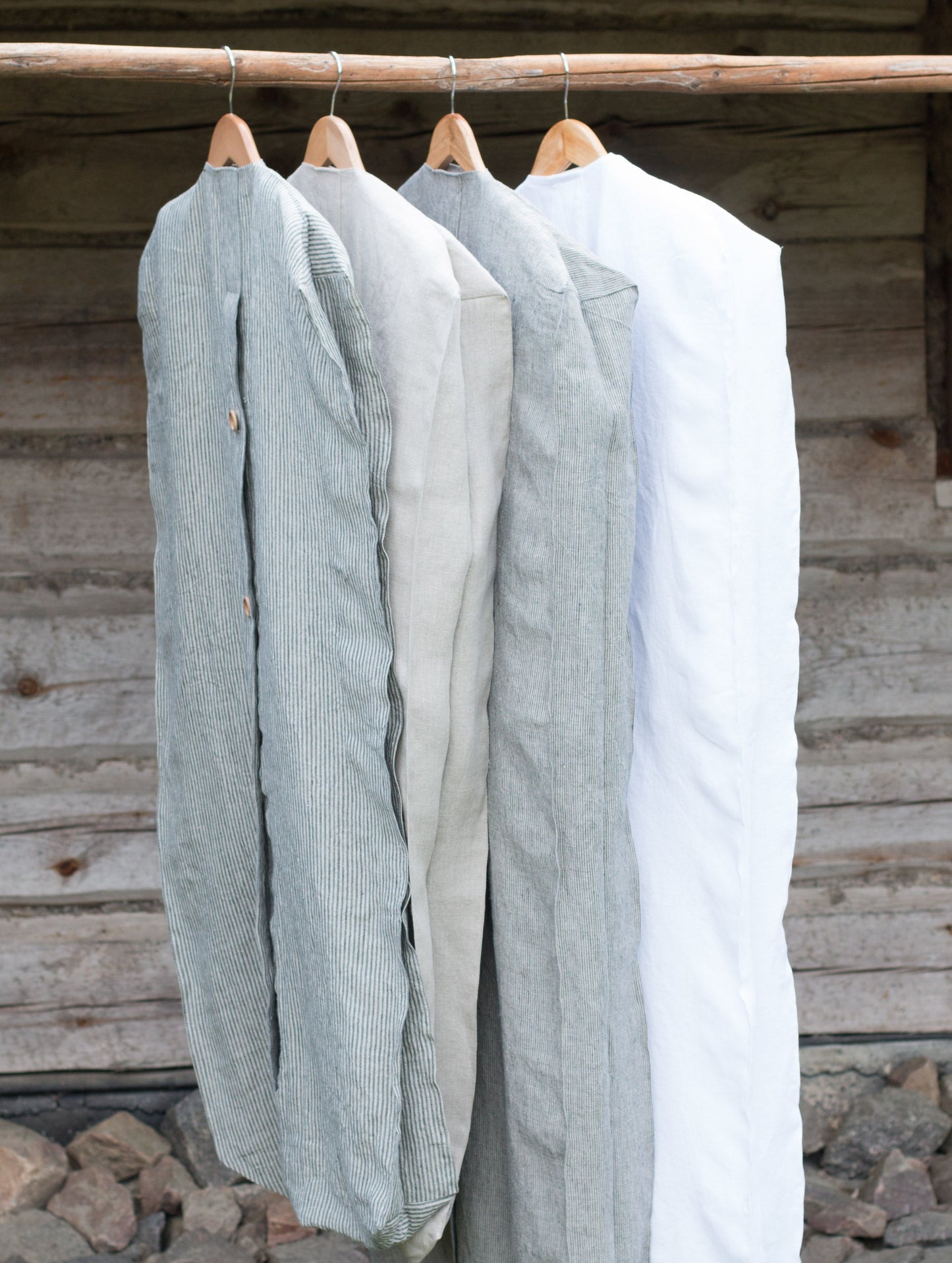 Striped Linen Garment Bags