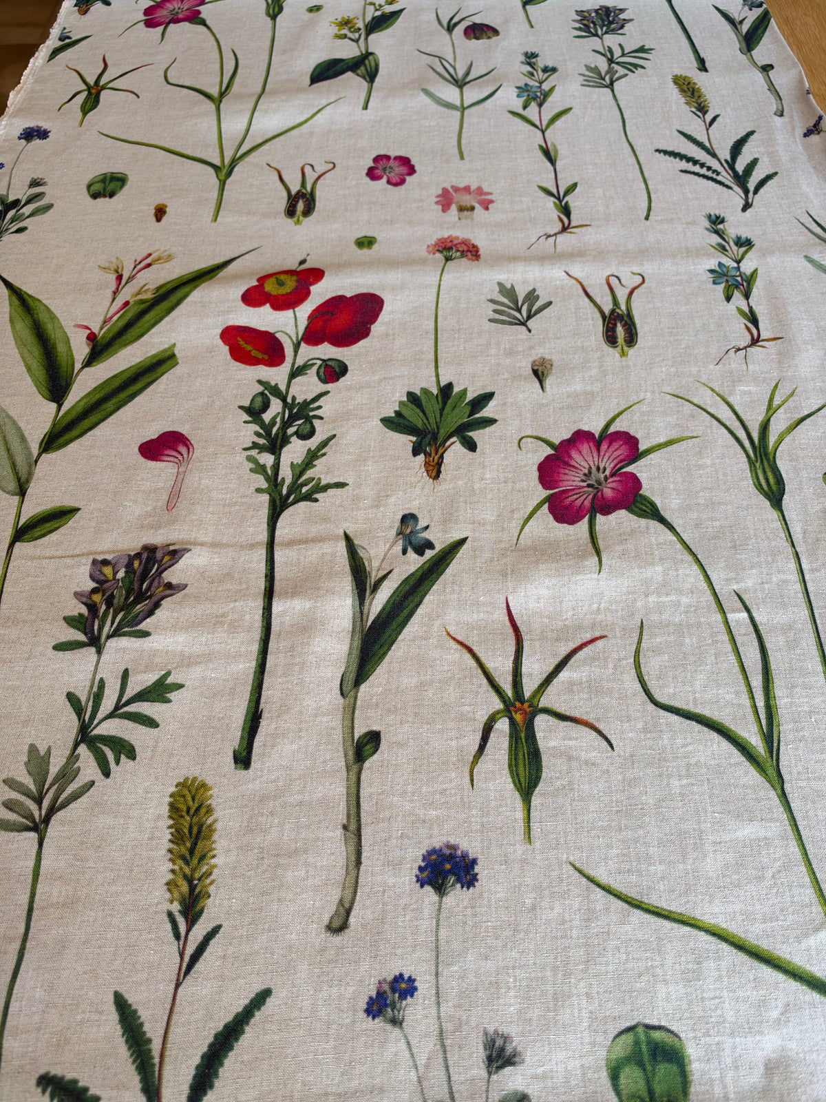 Life of Flowers Floral Linen Fabric – Medium Weight