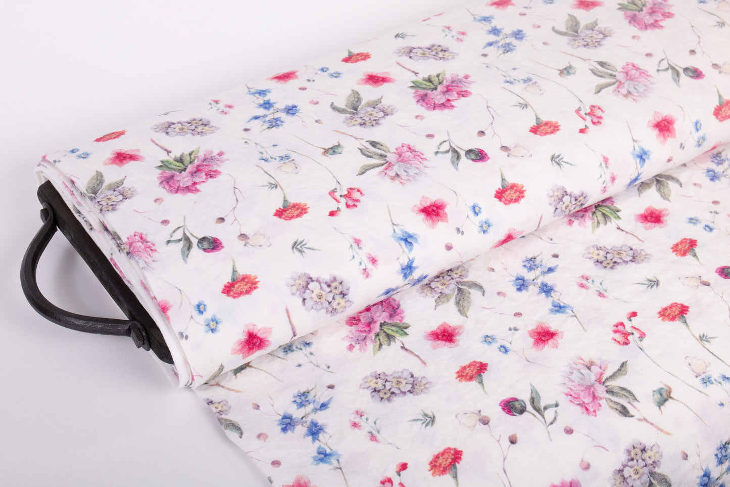 Linen Fabric Azaleas Edelweiss Marigolds | Floral Print