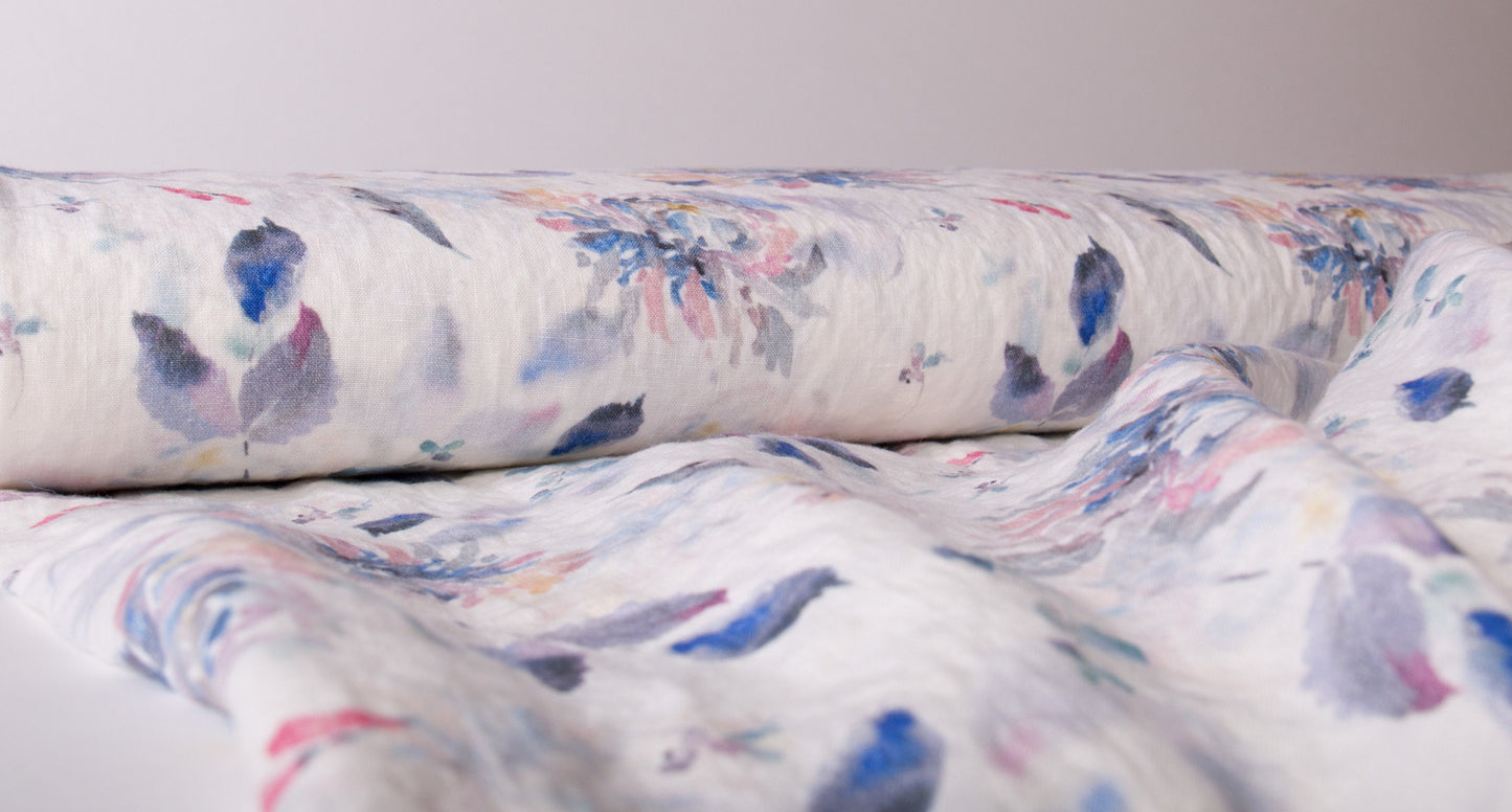 Linen Fabric Chrysanthemum | 3D Floral Print