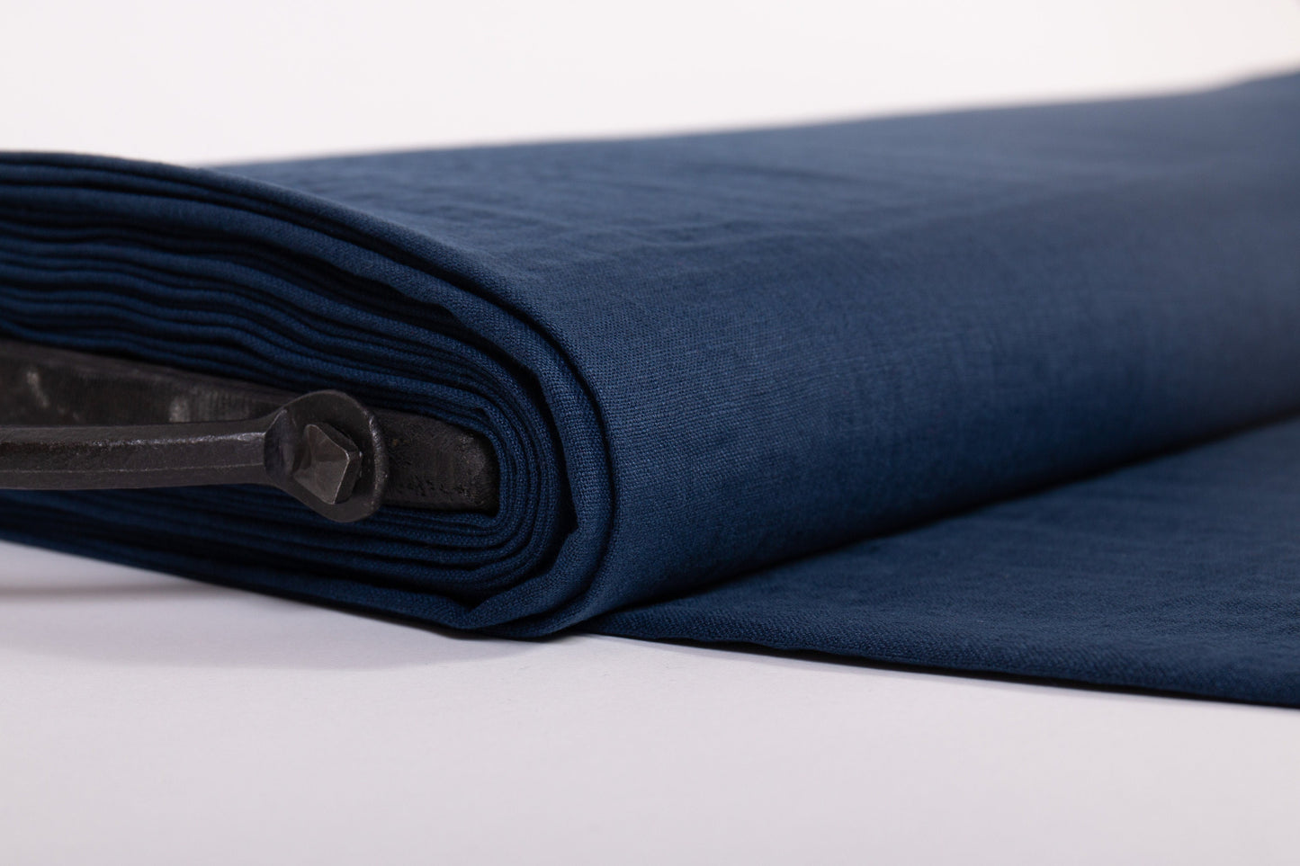 Softened Linen Fabric, Midnight Blue — Lightweight (135gsm)