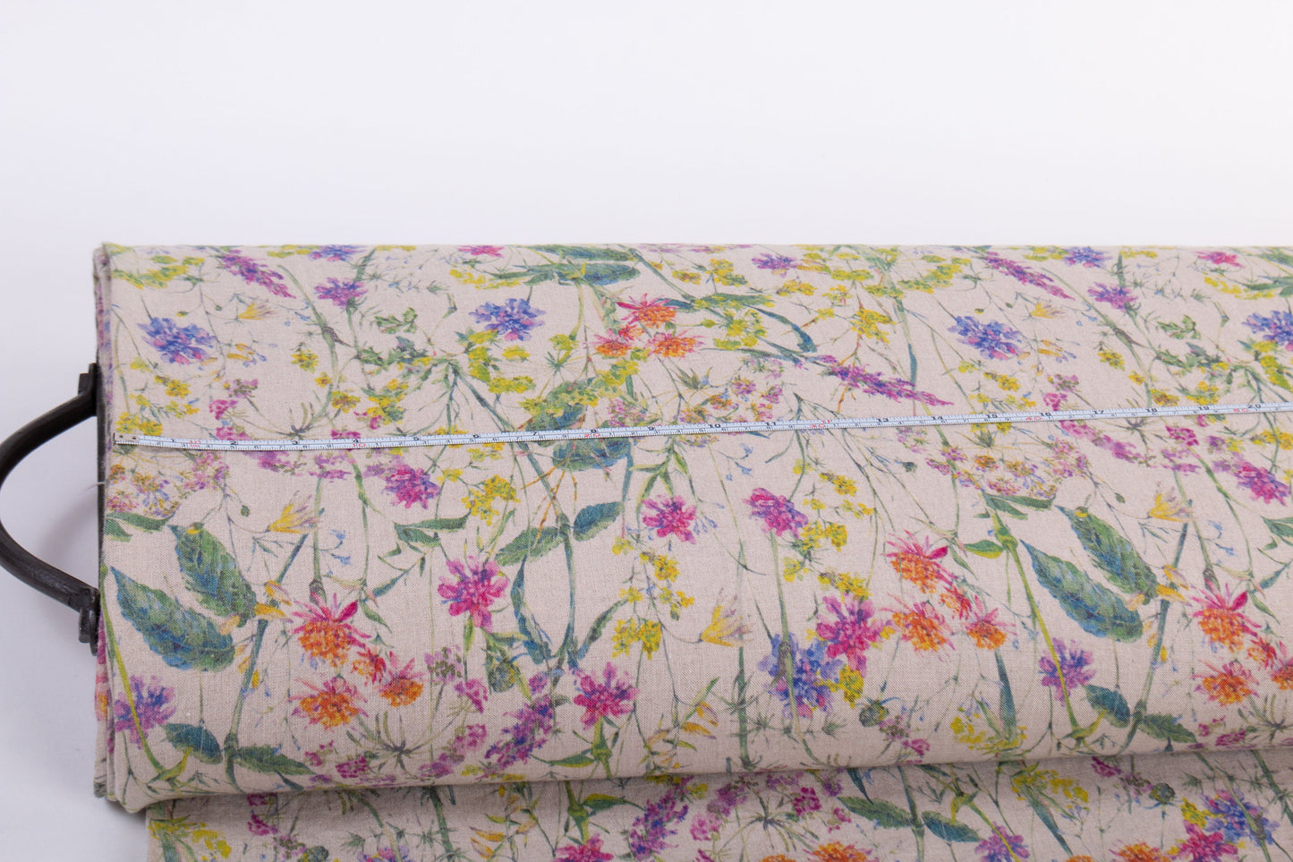 Linen Fabric Floral | FLOWERS FIESTA Natural