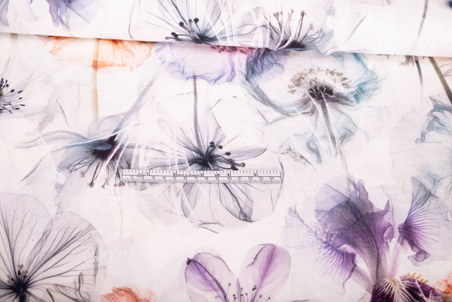 Linen Fabric Floral Fluorescencia