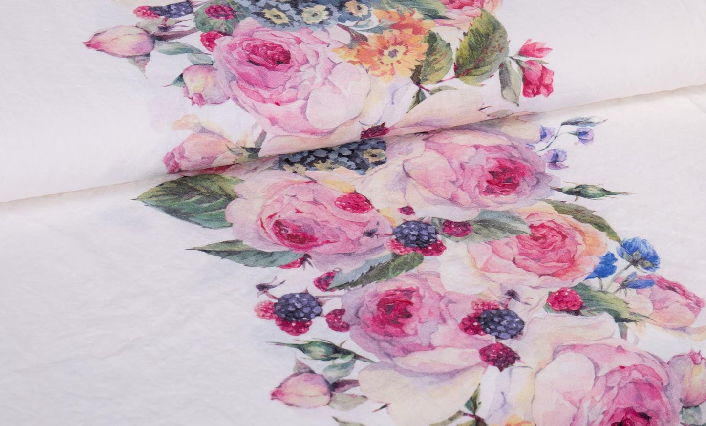 Floral Linen Fabric Swatches