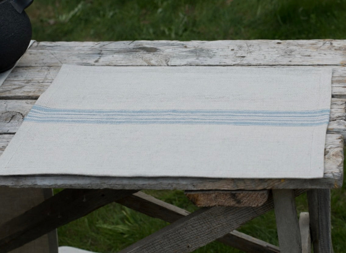 Striped Linen Placemats Set | Undyed Natural