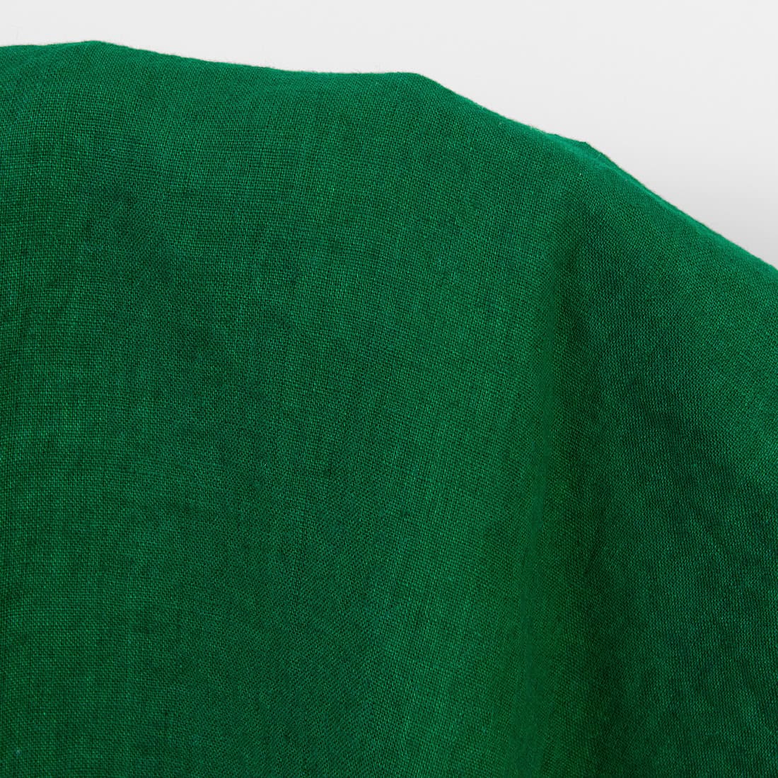 Forest Green Washed Linen Fabric – Medium Weight