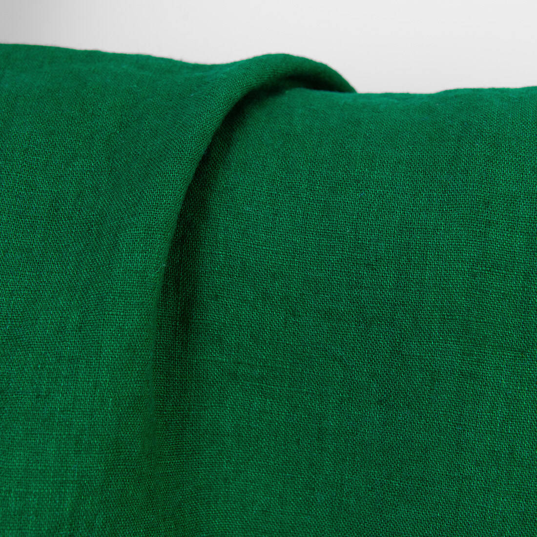 Forest Green Washed Linen Fabric – Medium Weight