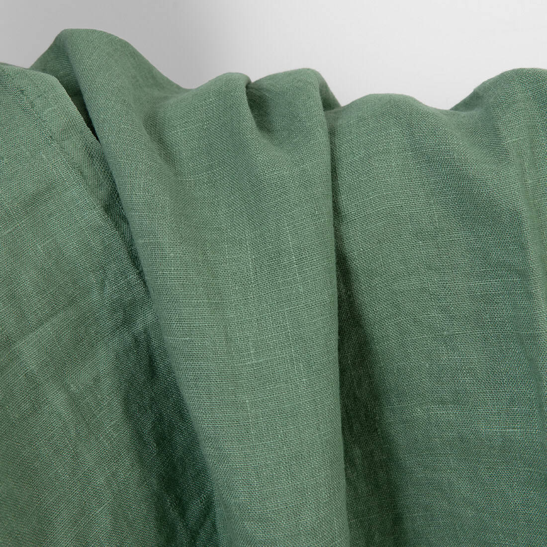 Sage Green Washed Linen Fabric – Medium Weight