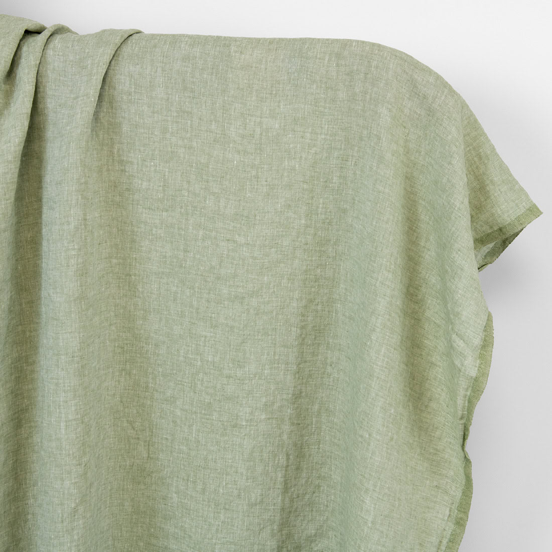 Pale Sage Green Washed Linen Fabric (170 gsm)