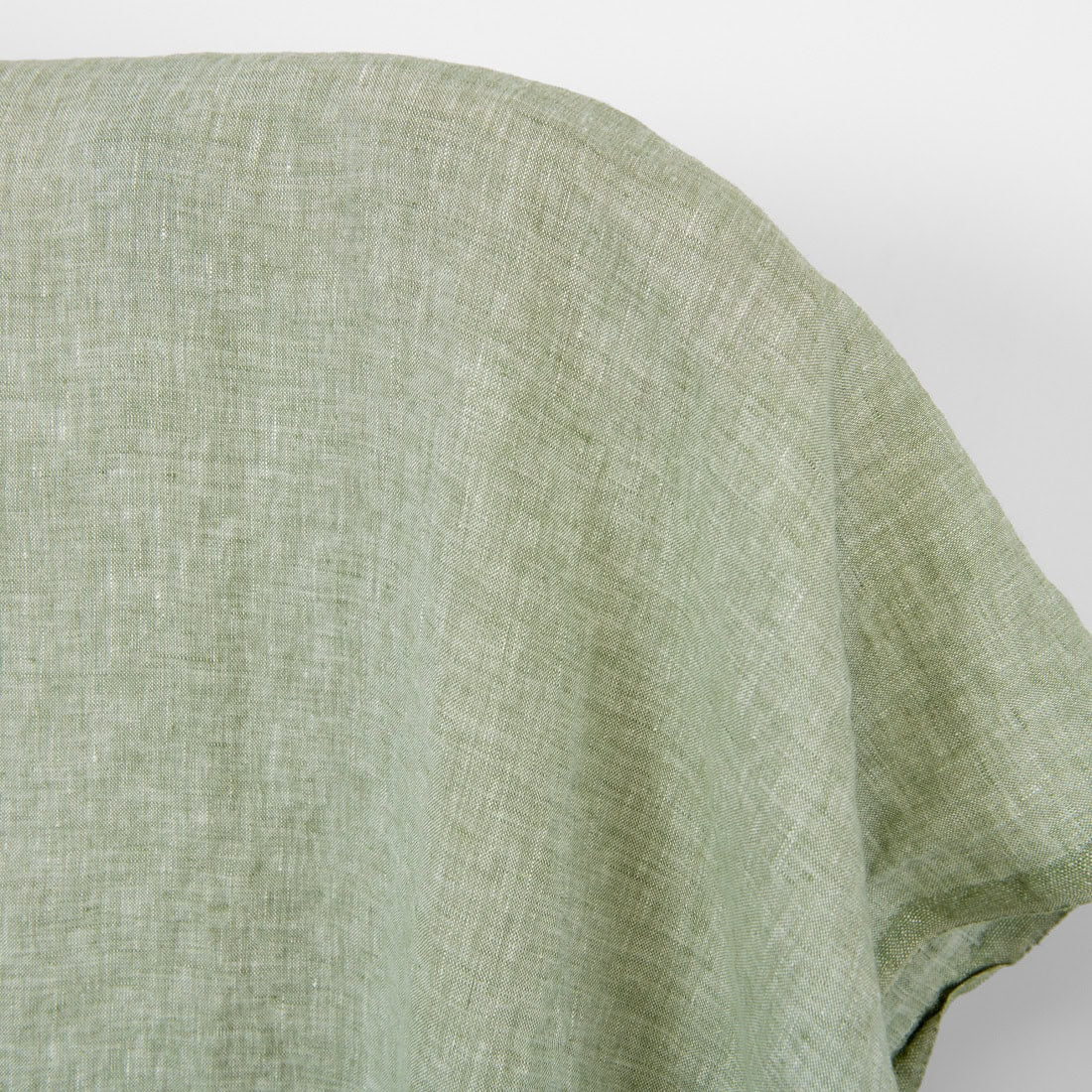 Pale Sage Green Washed Linen Fabric (170 gsm)