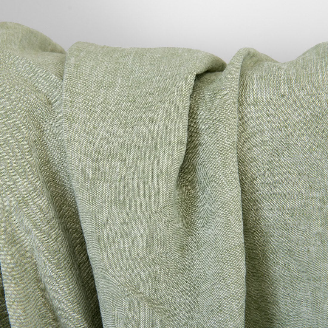 Pale Sage Green Washed Linen Fabric (170 gsm)