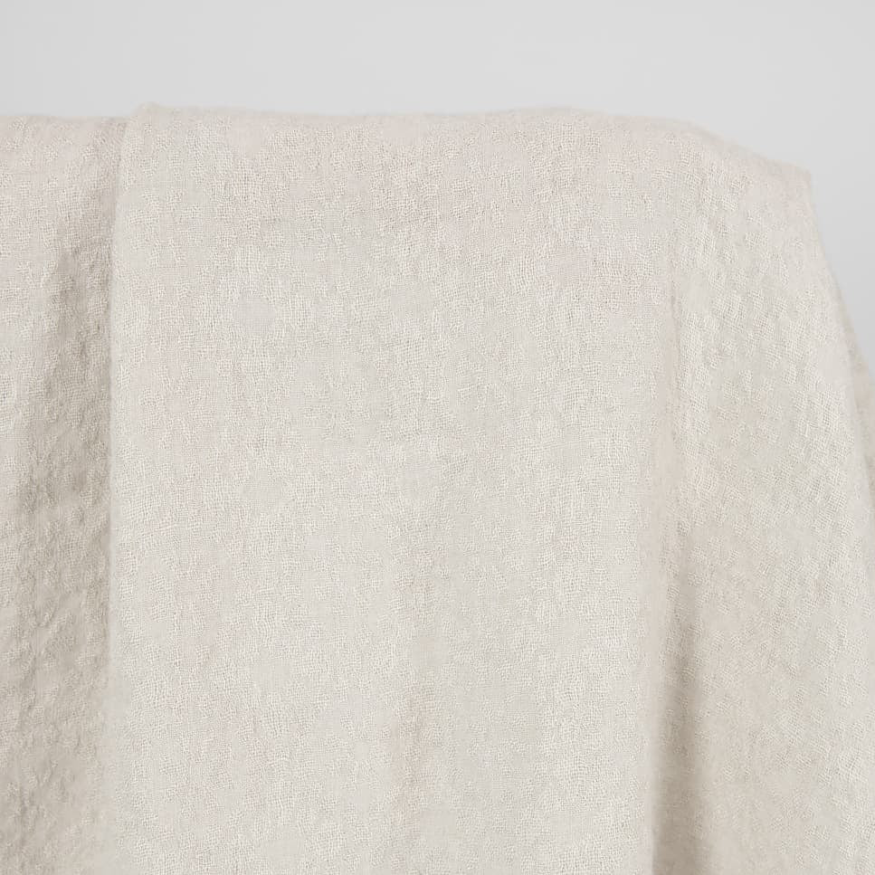 Linen Wool Fabric – Washed Ice Grey Floral Jacquard