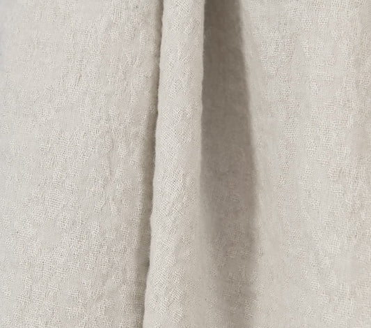 Linen Wool Fabric – Washed Ice Grey Floral Jacquard