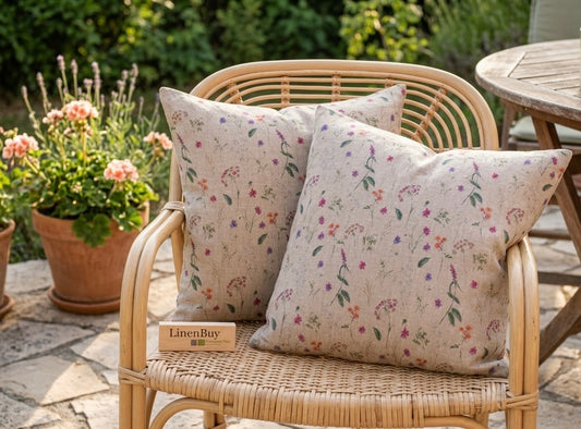 Wildflower Meadow Premium Linen Pillow Cover
