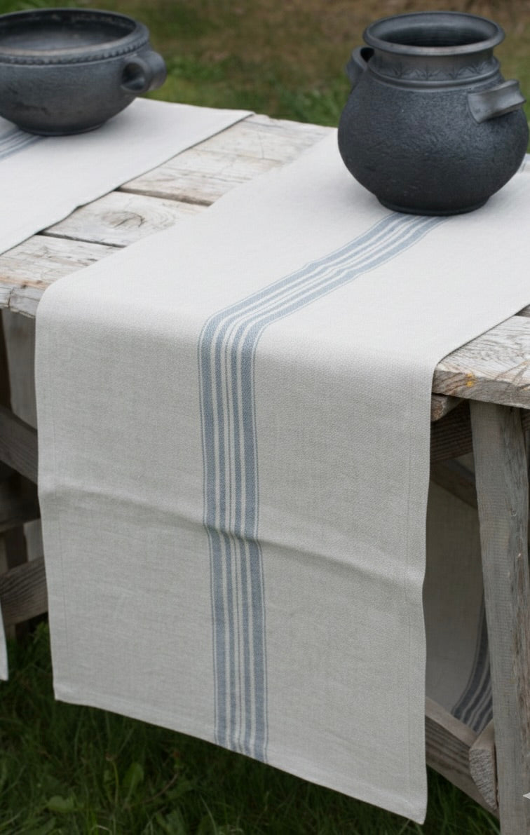Striped Linen Table Runner | Heavyweight Organic