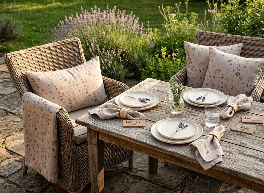 Wildflower Meadow Premium Linen Pillow Cover