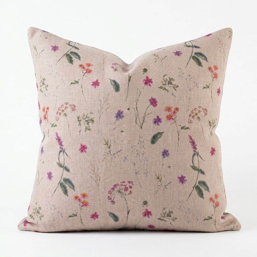 Wildflower Meadow Premium Linen Pillow Cover