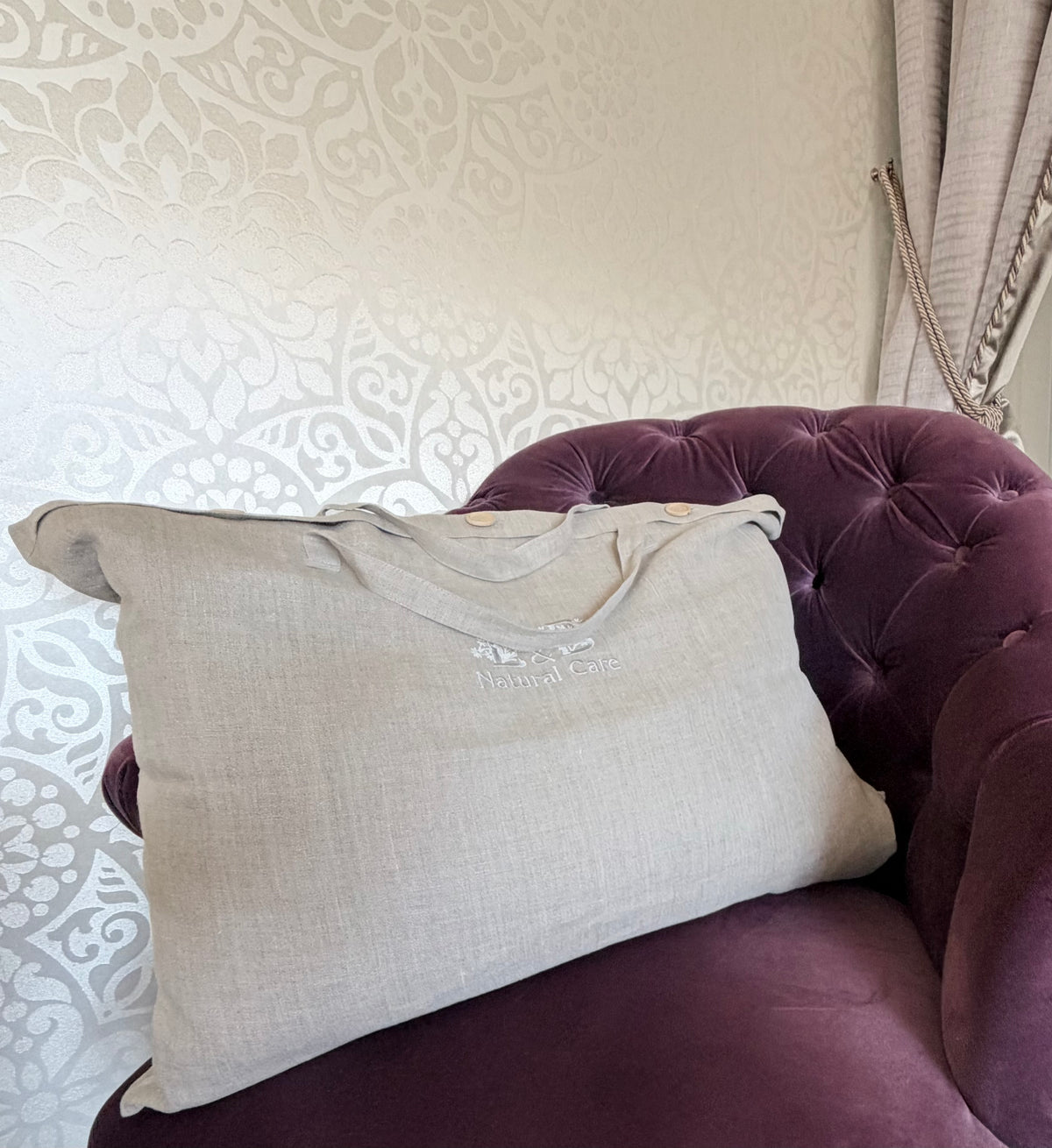 Personalised Linen Storage Bag | Undyed Natural Linen