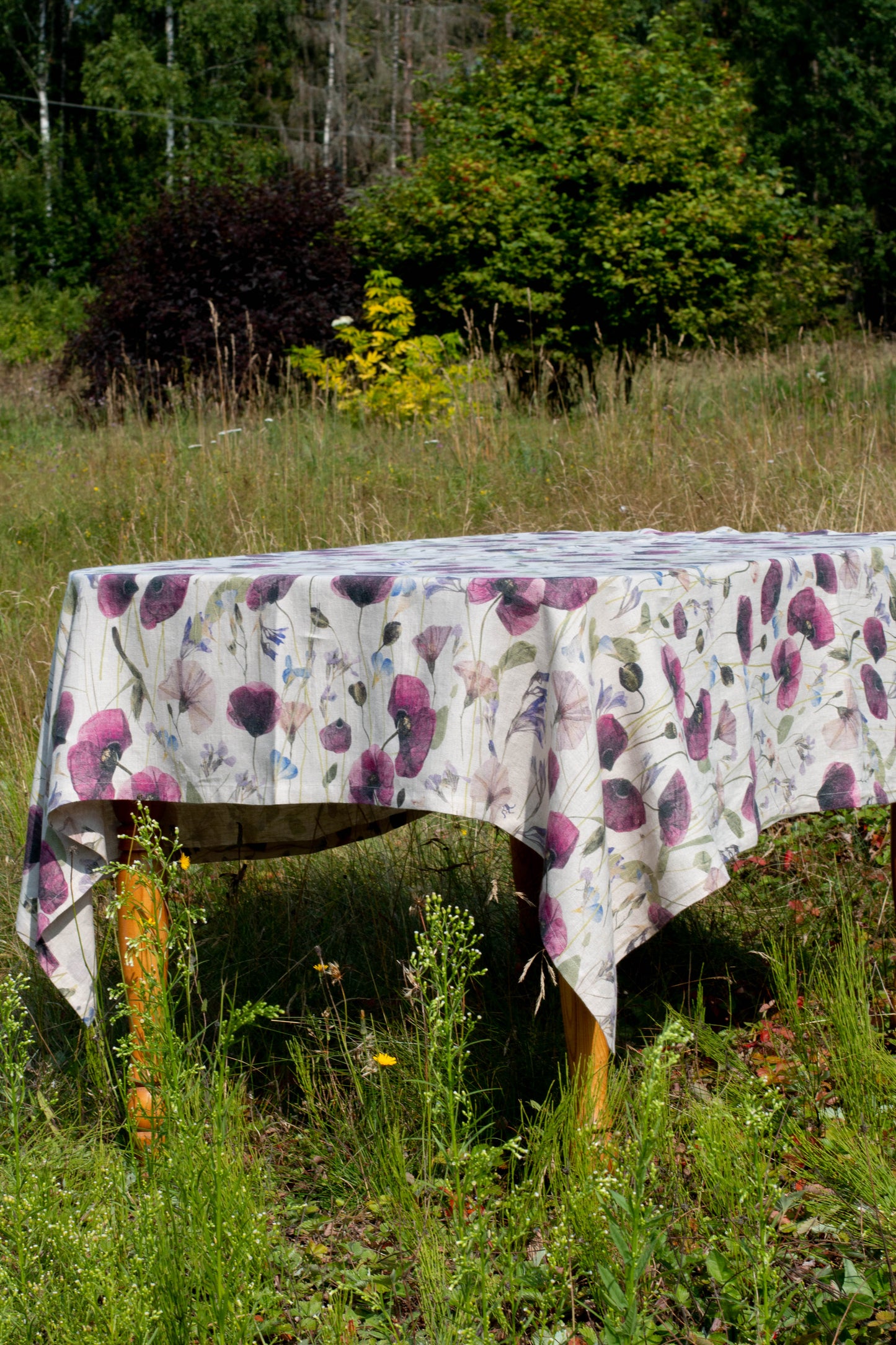 Linen Tablecloth | Dried Poppy Print
