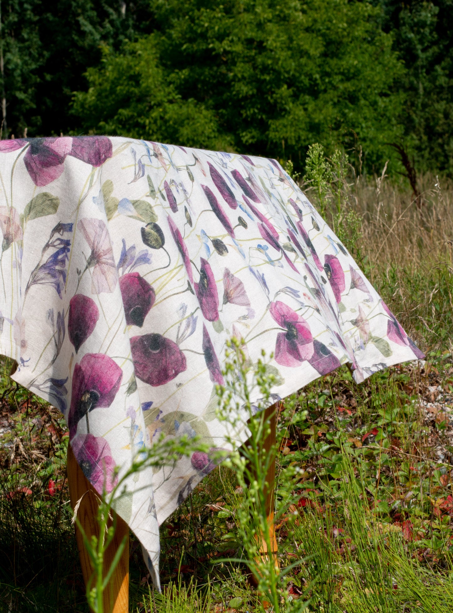 Linen Tablecloth | Dried Poppy Print