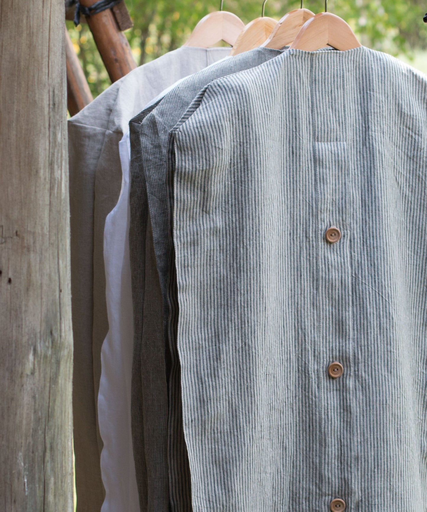 Striped Linen Garment Bags