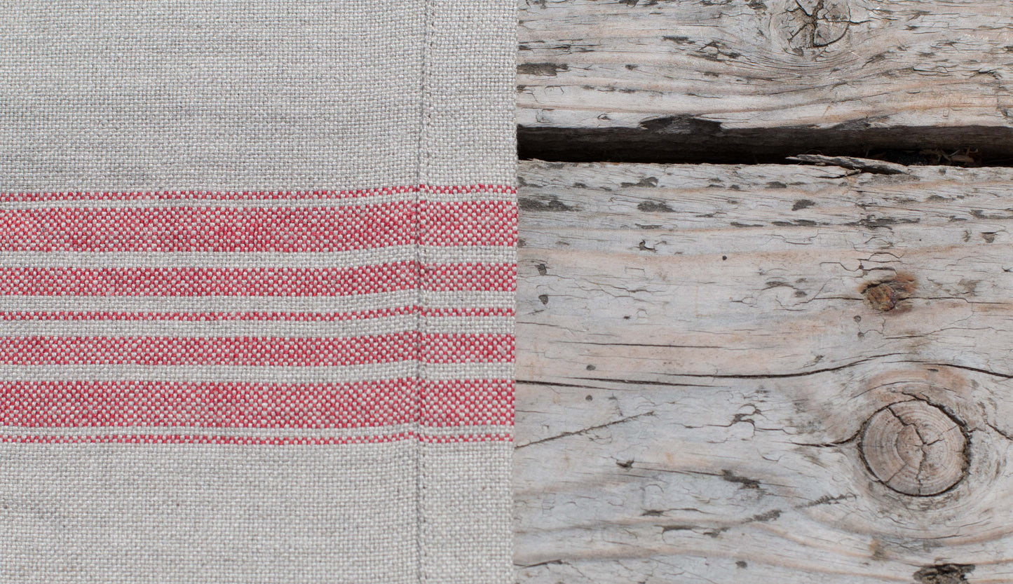 Striped Linen Table Runner | Stone-Washed Heavy Weight