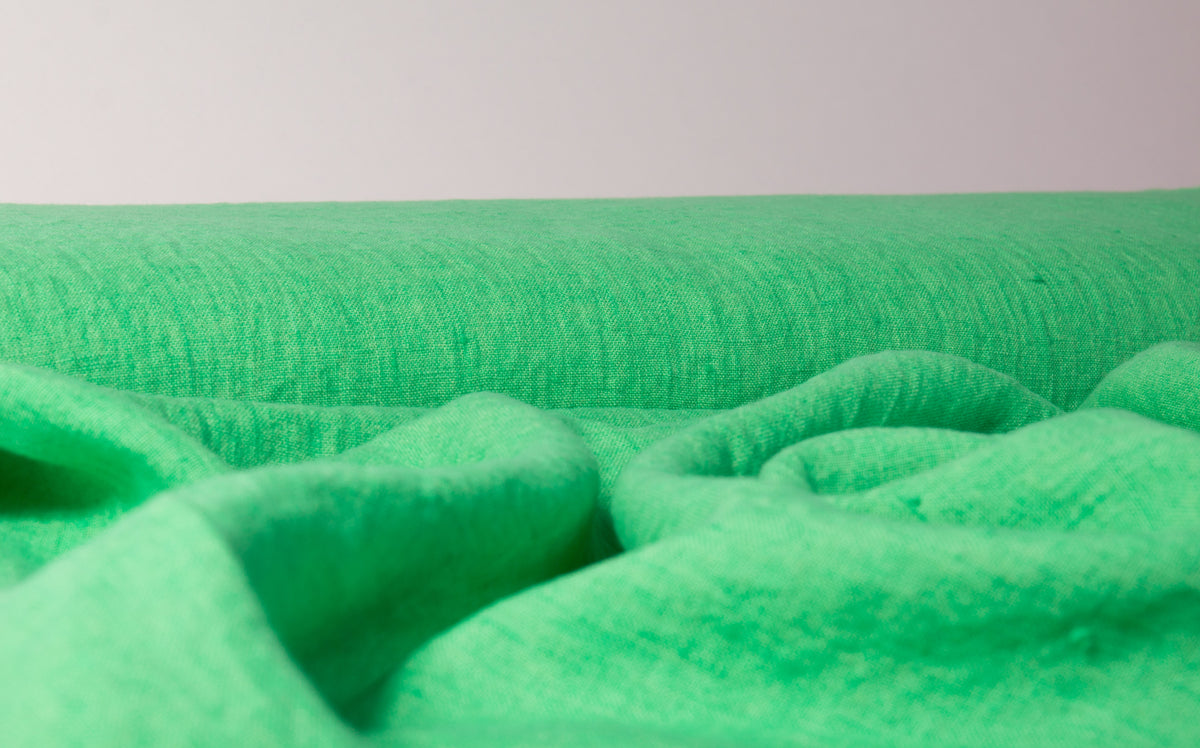 Daiquiri Green Washed Linen Fabric – Medium Weight