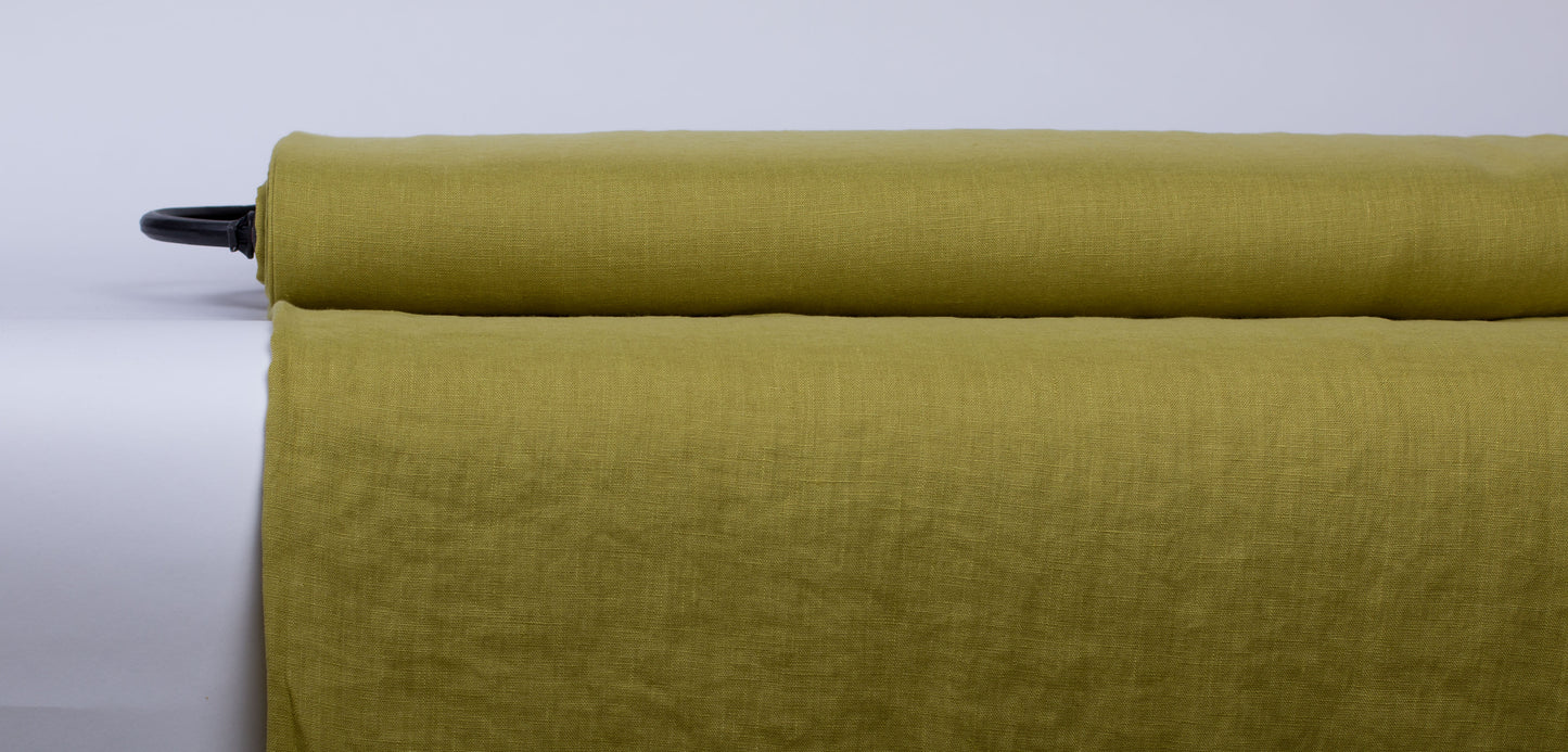 Yellow - Green Shades Linen Fabric Sample