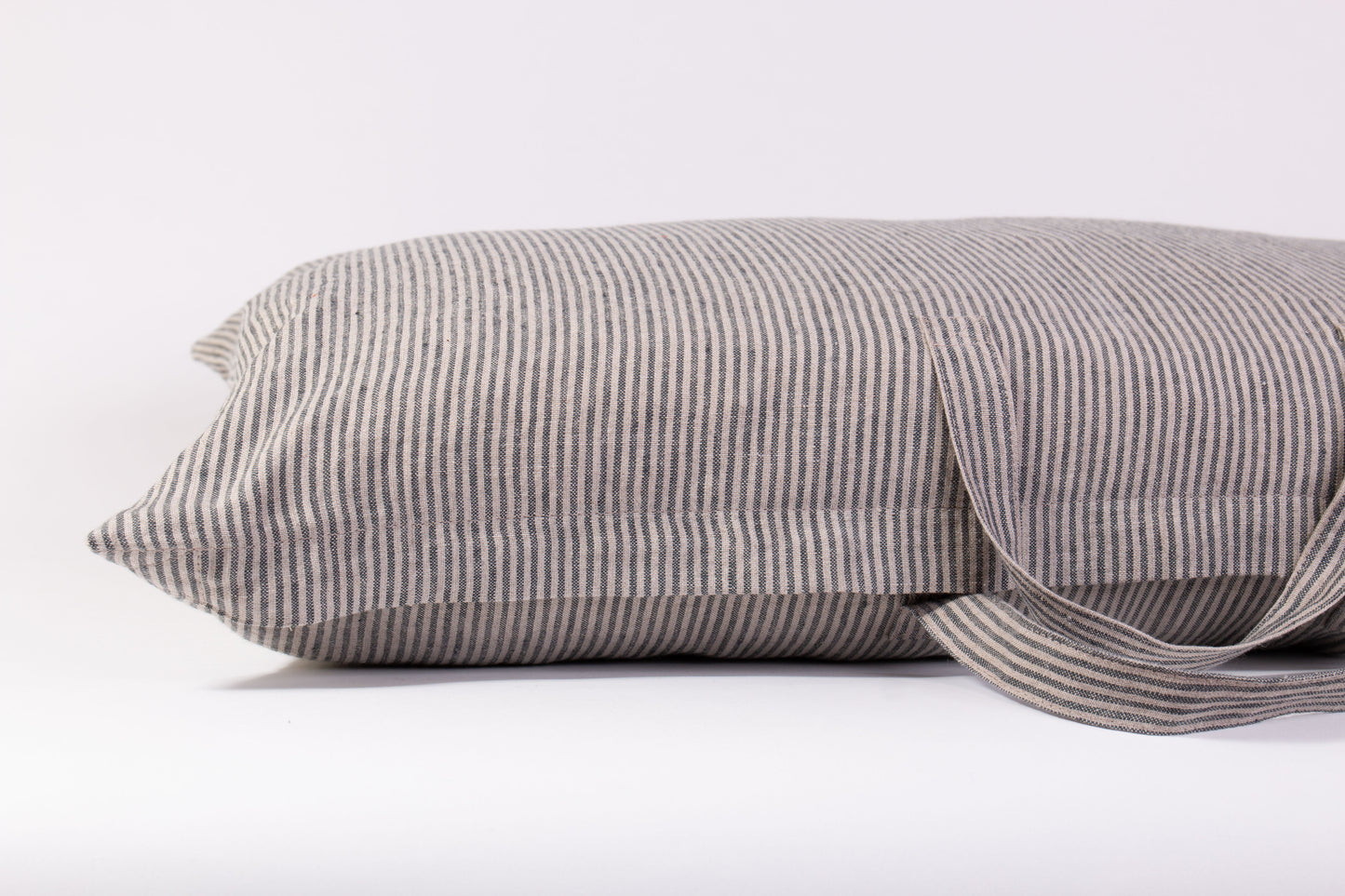 Striped Linen Storage Bags with Handles
