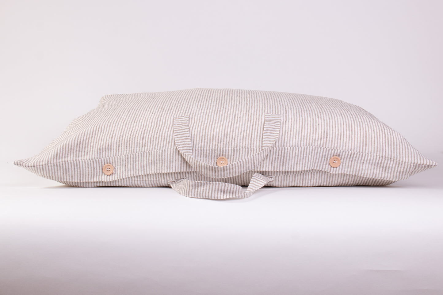 Striped Linen Storage Bags with Handles