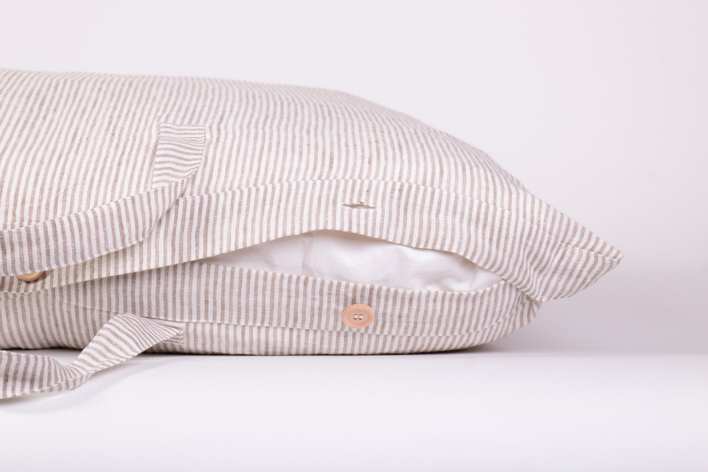 Striped Linen Storage Bags with Handles