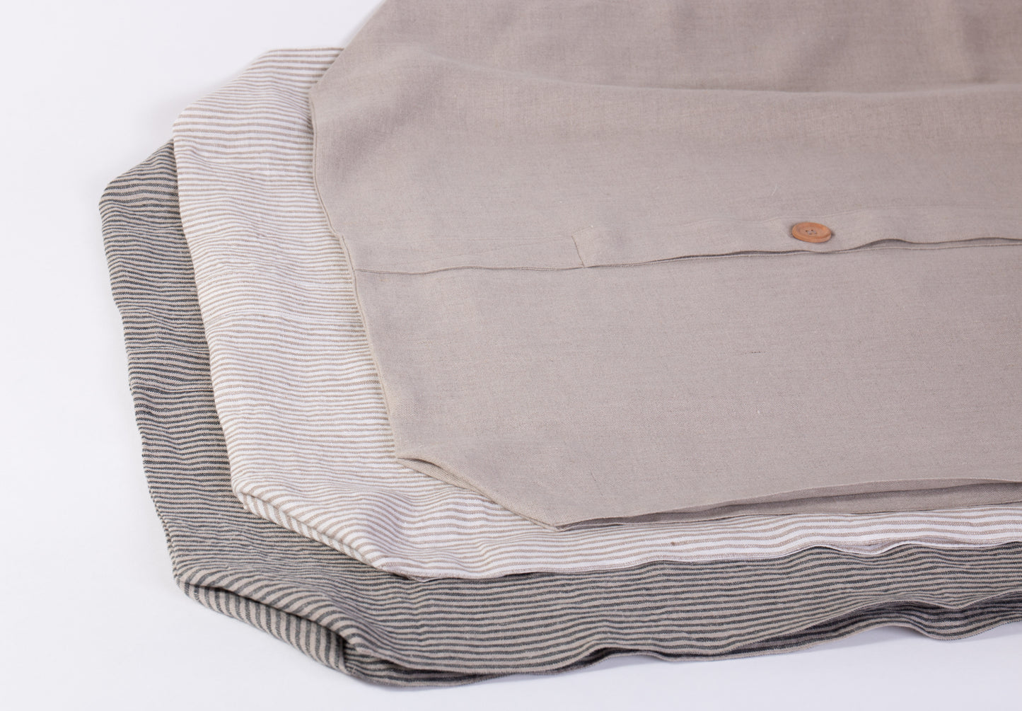 Linen Garment Bag - Narrow Striped Organic Storage