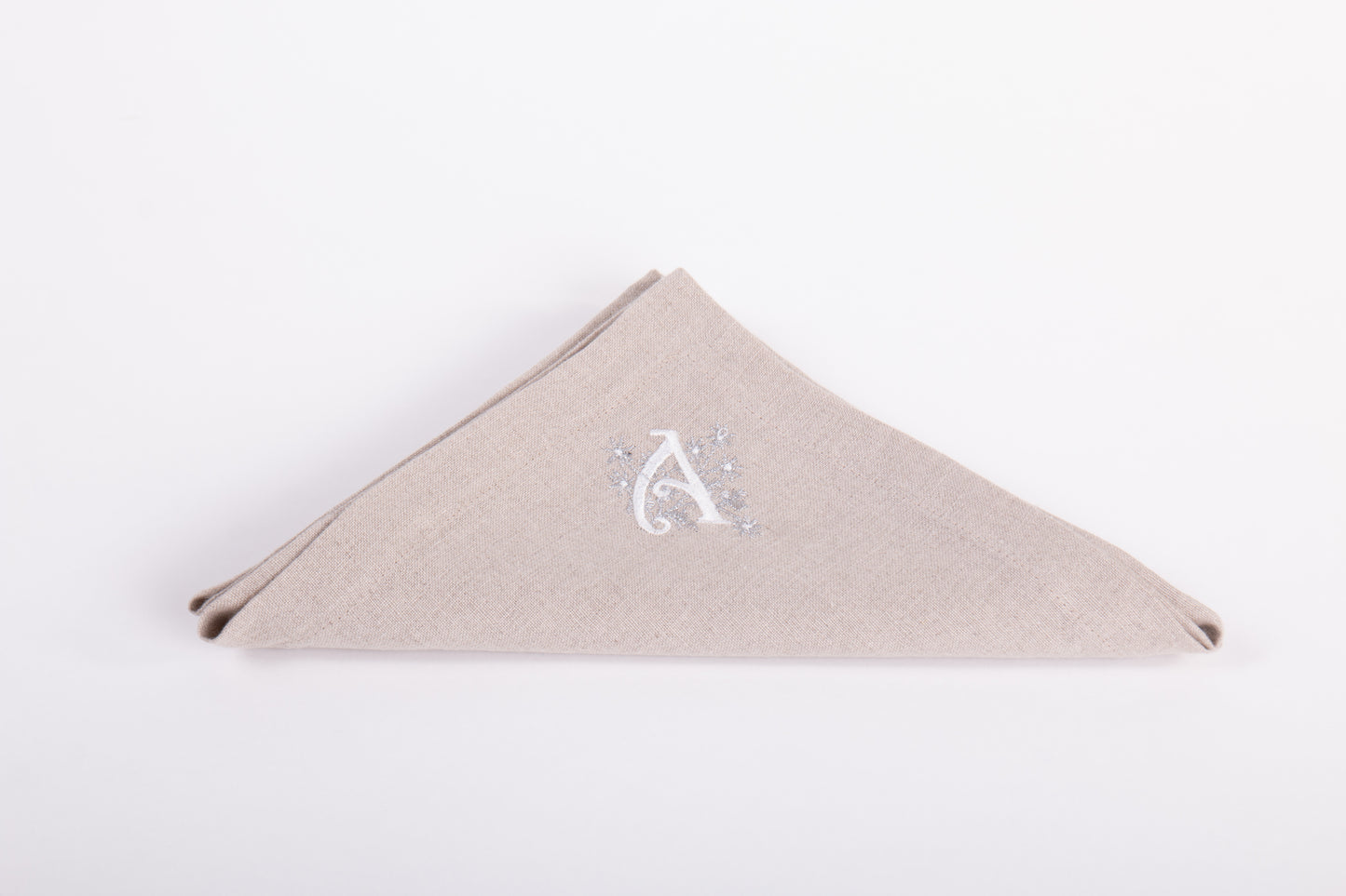 Embroidered Linen Napkins | Initial & Flower