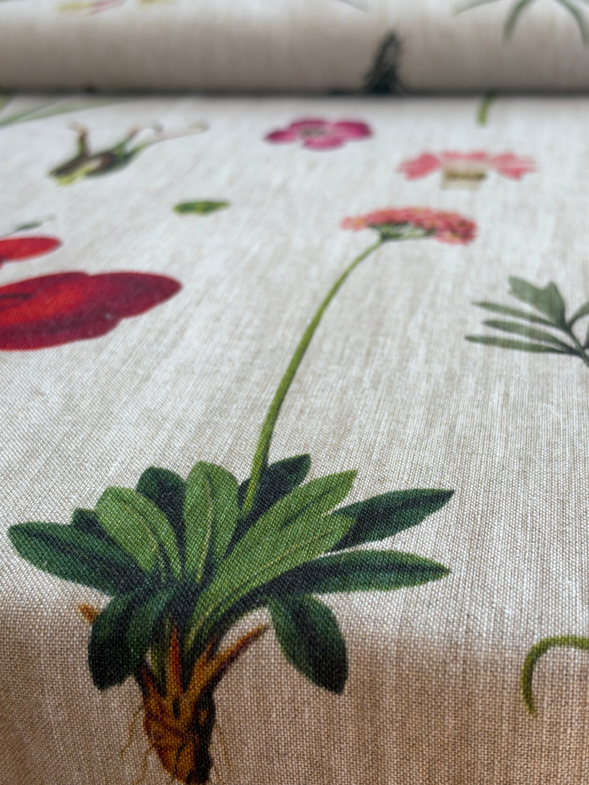 Life of Flowers Floral Linen Fabric – Medium Weight