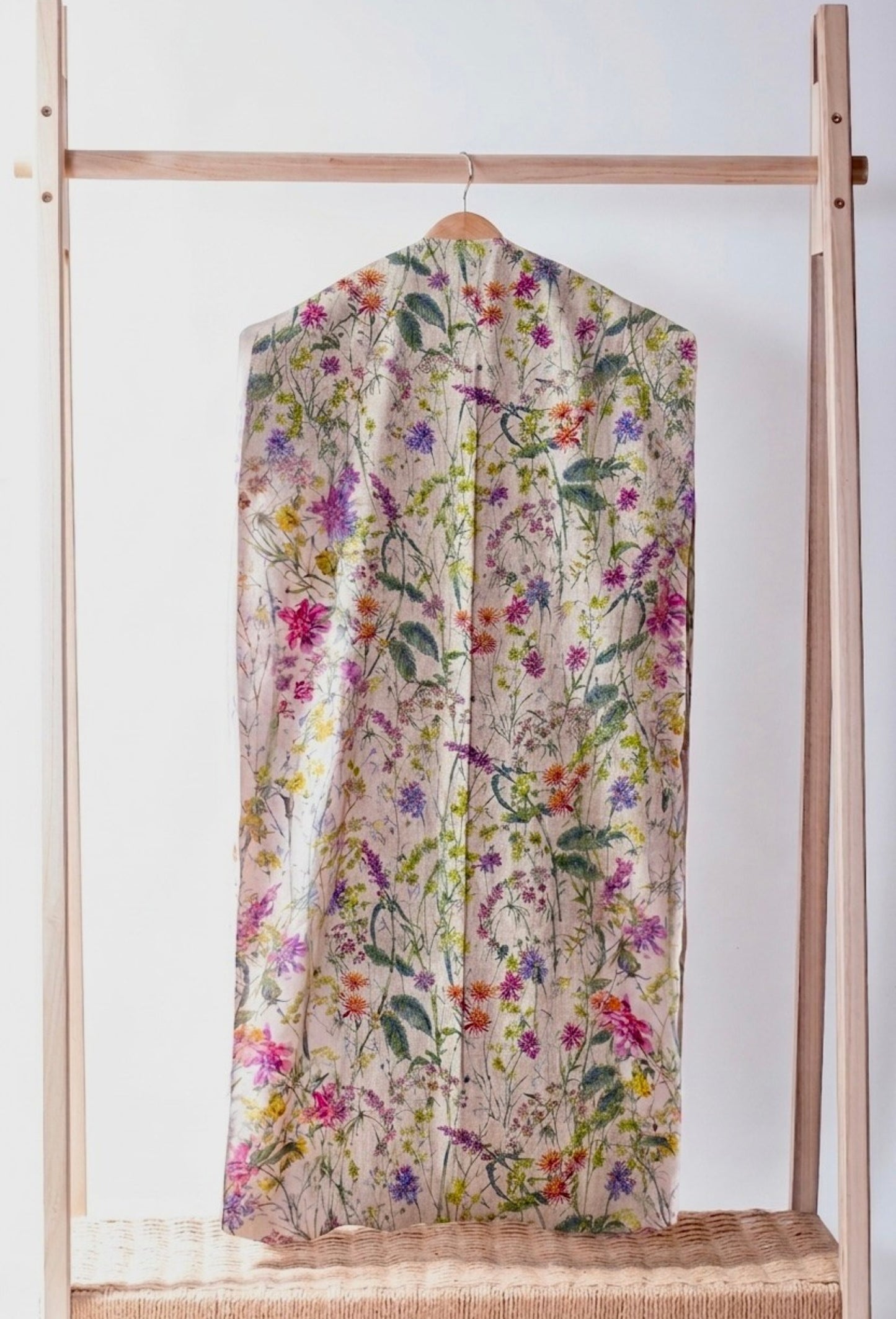 100% Linen Garment Storage Bag - FLOWER FIESTA