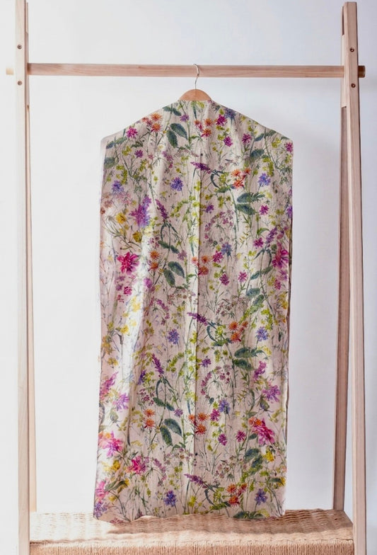 100% Linen Garment Storage Bag - FLOWER FIESTA