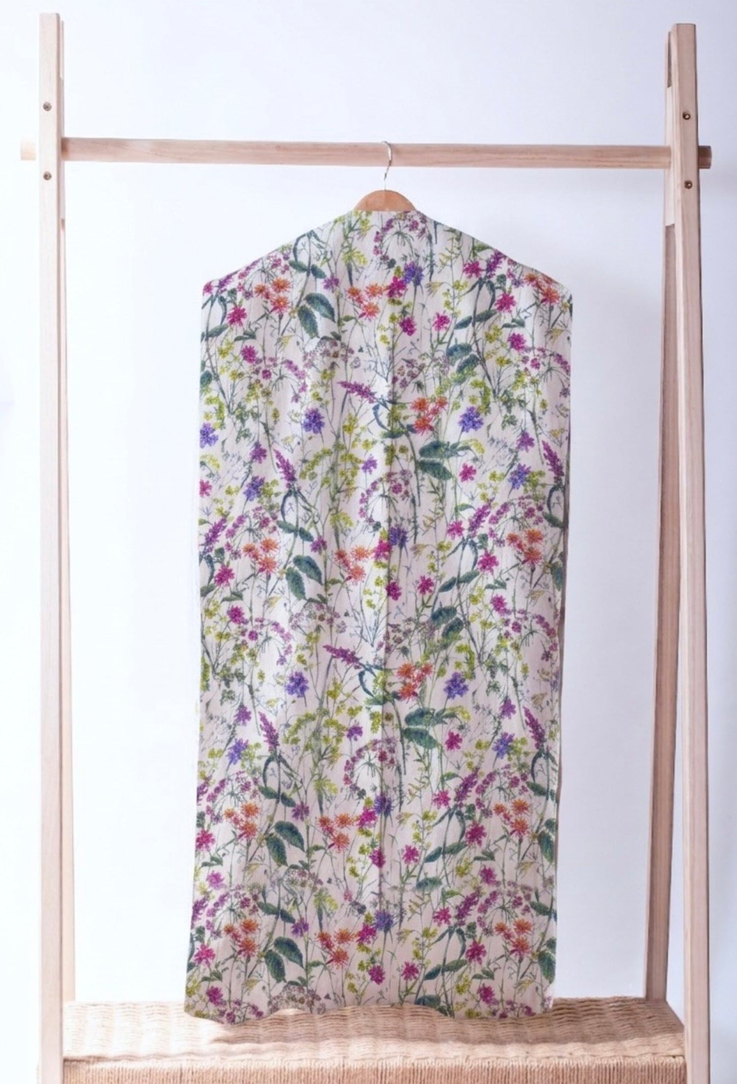 100% Linen Garment Storage Bag - FLOWER FIESTA