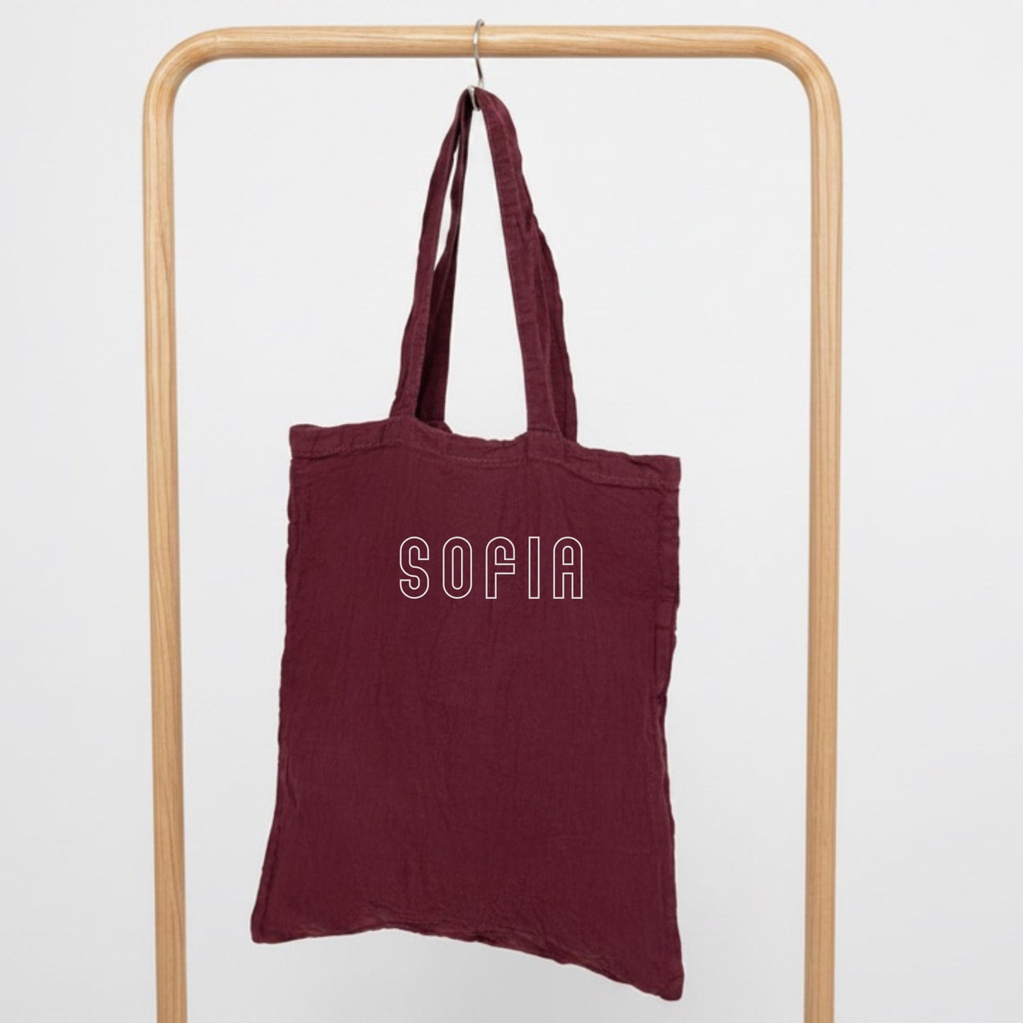 Linen Sports & PE Kit Bag | Personalised with Name, Initials | Beetroot Red