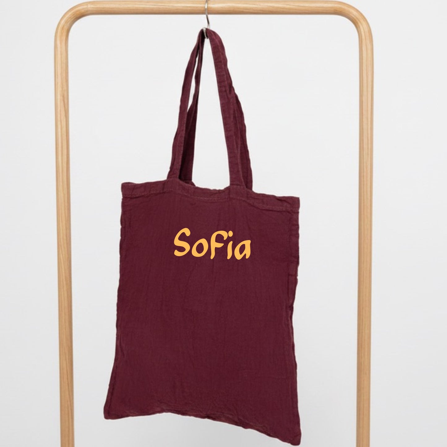 Linen Sports & PE Kit Bag | Personalised with Name, Initials | Beetroot Red