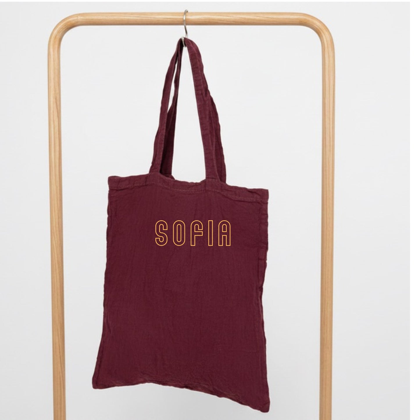 Linen Sports & PE Kit Bag | Personalised with Name, Initials | Beetroot Red