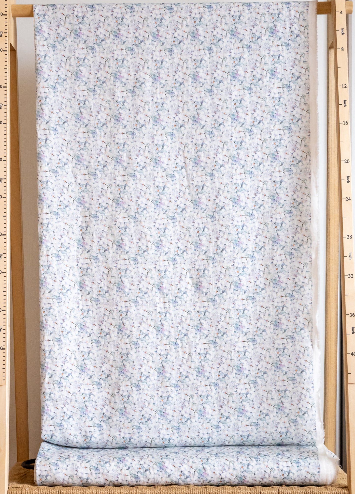 Linen Fabric Hydrangea Print