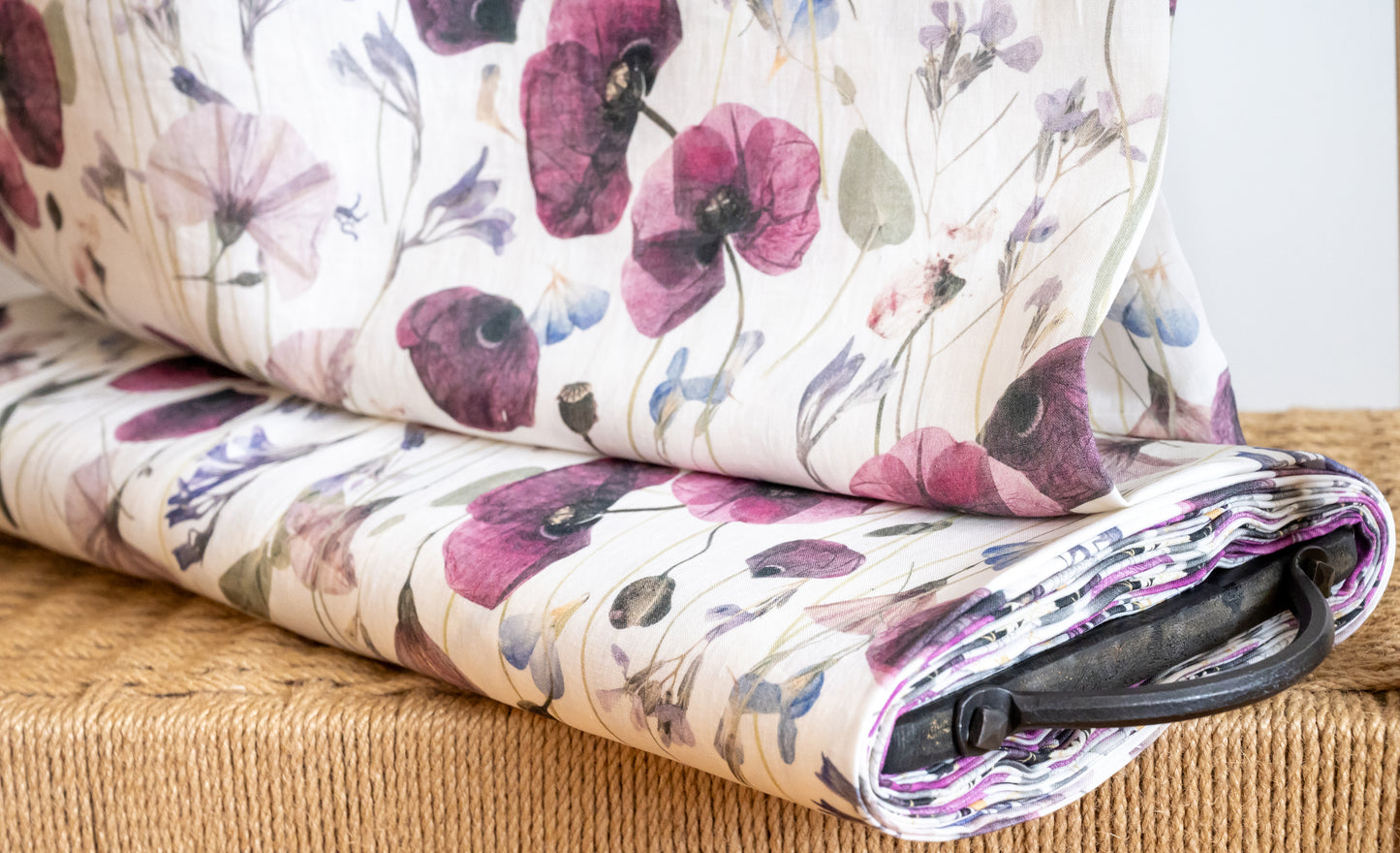 Linen Fabric Poppy Field | Dried Flower Print