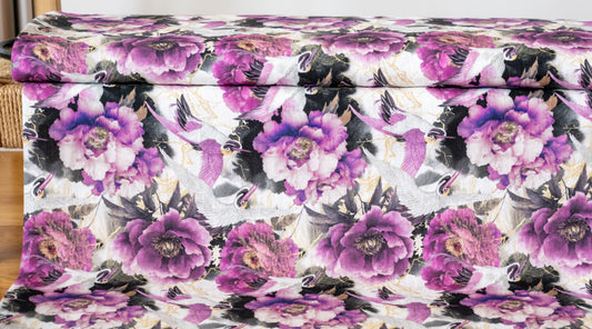 Fleur Violette Linen Fabric