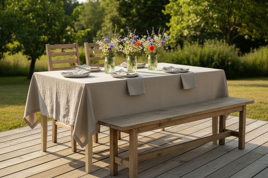 Farmhouse terrace — benches and chairs added