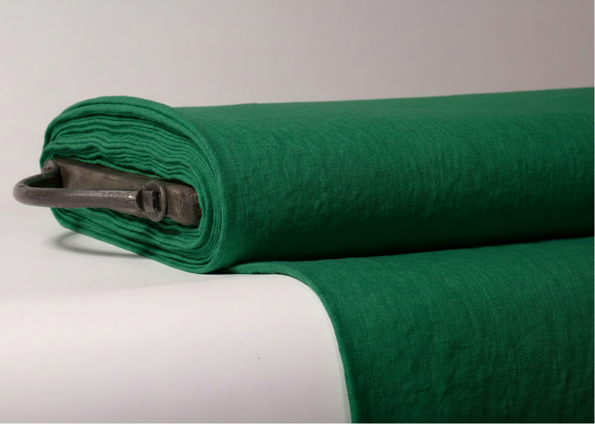 Forest Green Linen Fabric Roll
