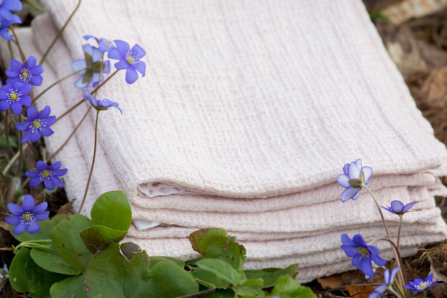 Ash Rose Linen Waffle Towels | Bath & Beach