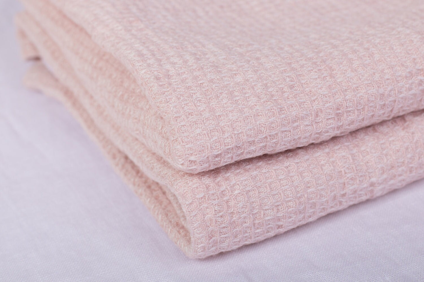 Ash Rose Linen Waffle Towels | Bath & Beach
