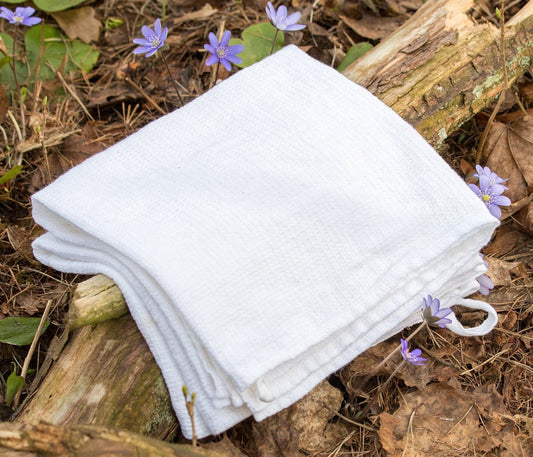 White Linen Waffle Towels | Bath & Beach