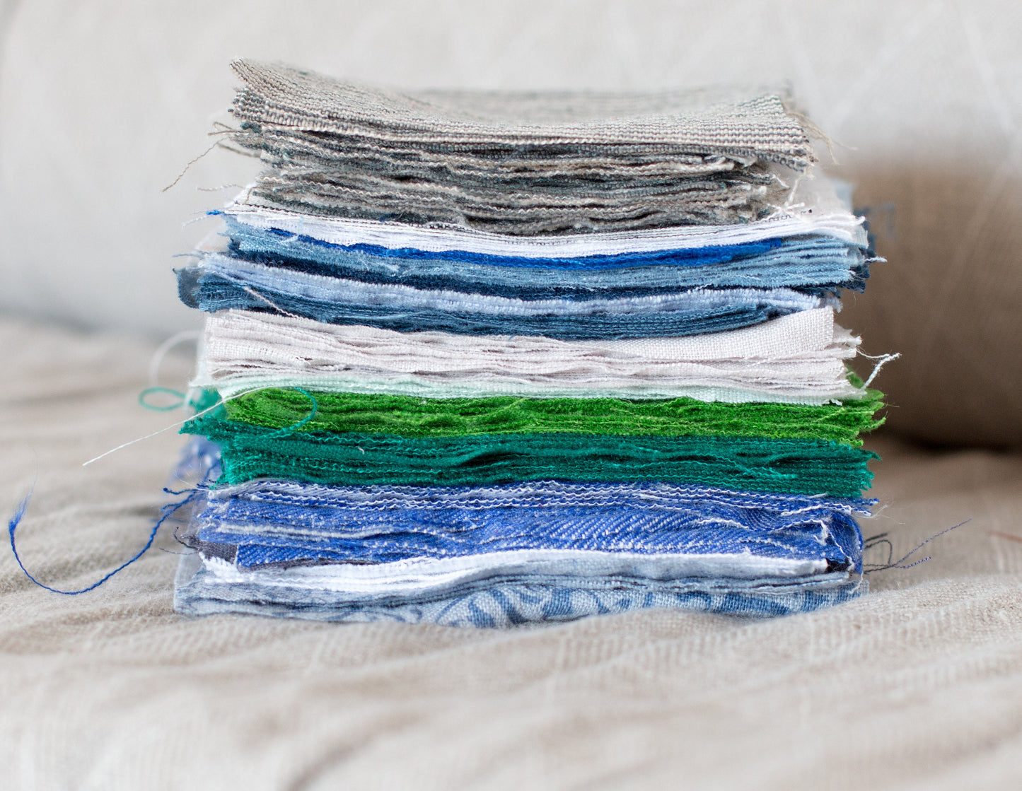 Blue Shades Linen Fabric Sample